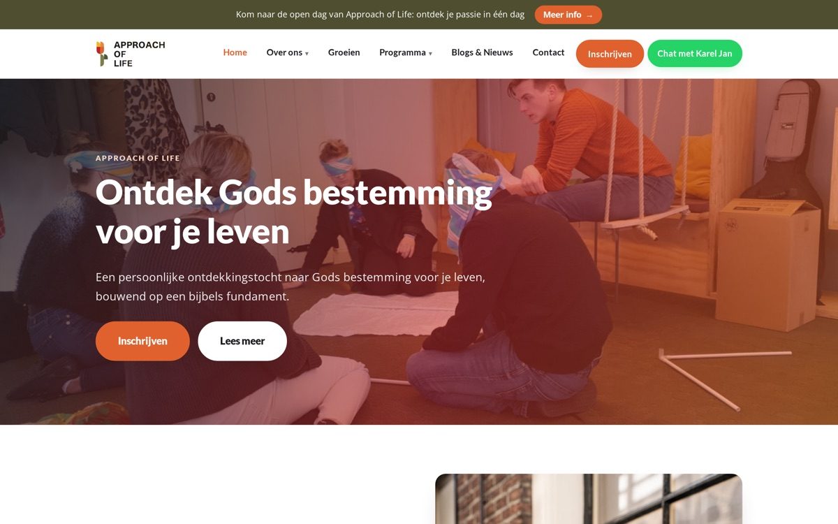 Website van Approach of Life