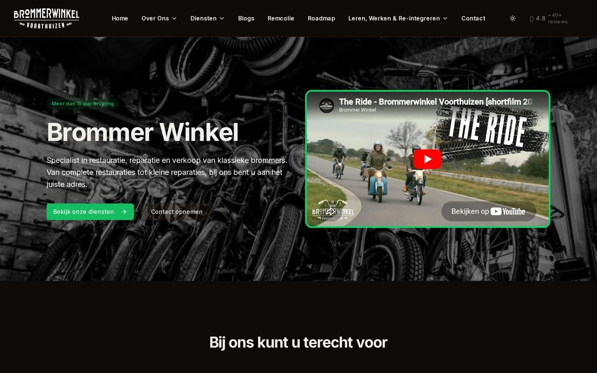 Website van Brommer Winkel Voorthuizen
