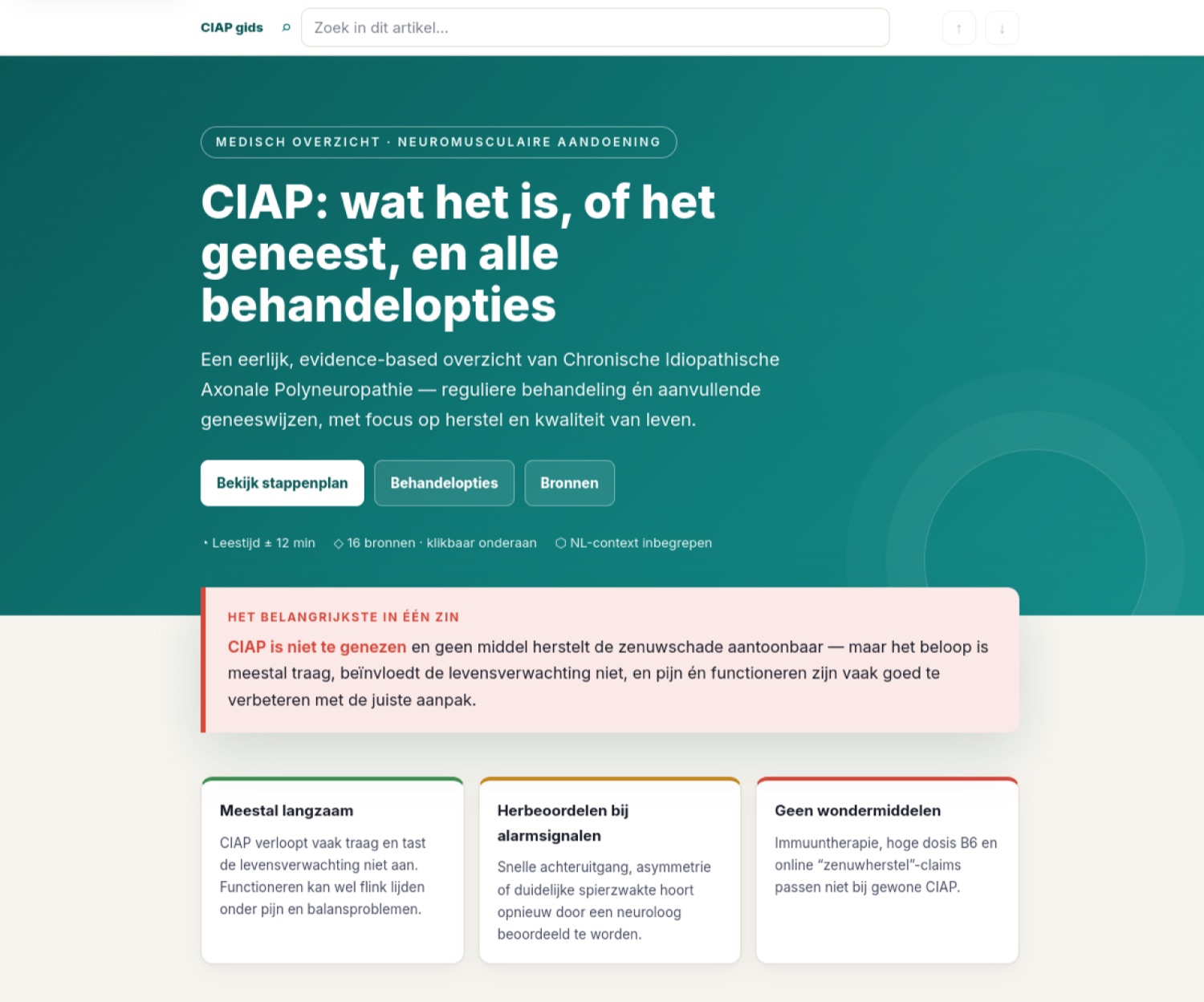 Website van Inzicht in een spierziekte